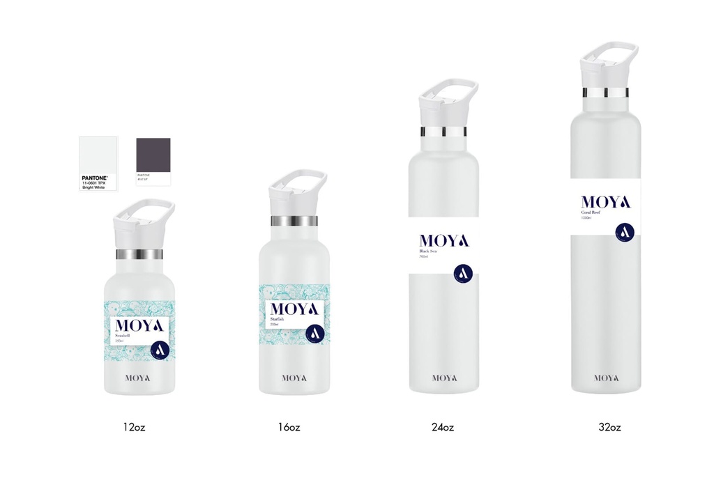 [DB01004A ] Moya"Seashell" 350ml Insulated Sustainable Water Bottle White Image 