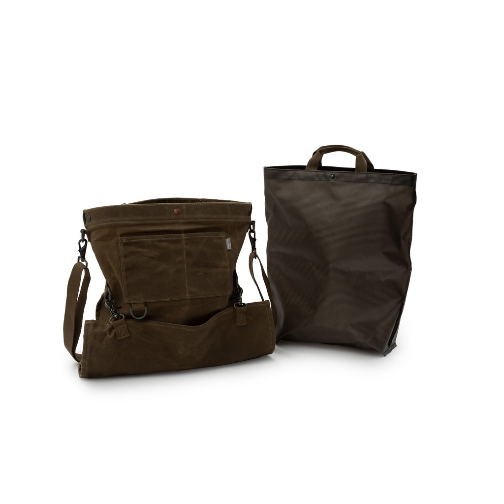 [GDN-069] BareBones - Gathering Bag/waxed canvas (Dark Khaki) Image 