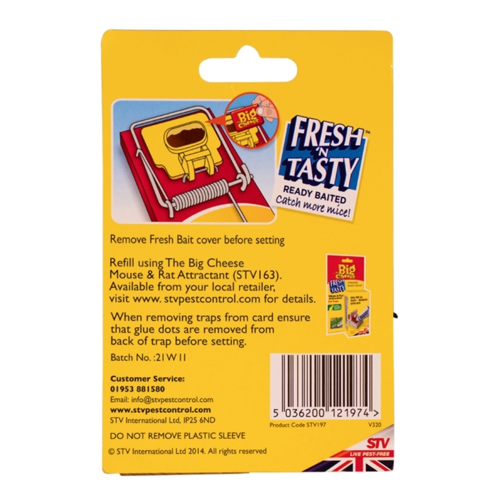 [STV197] STV  Fresh Baited Mouse Trap - Twinpack Image 