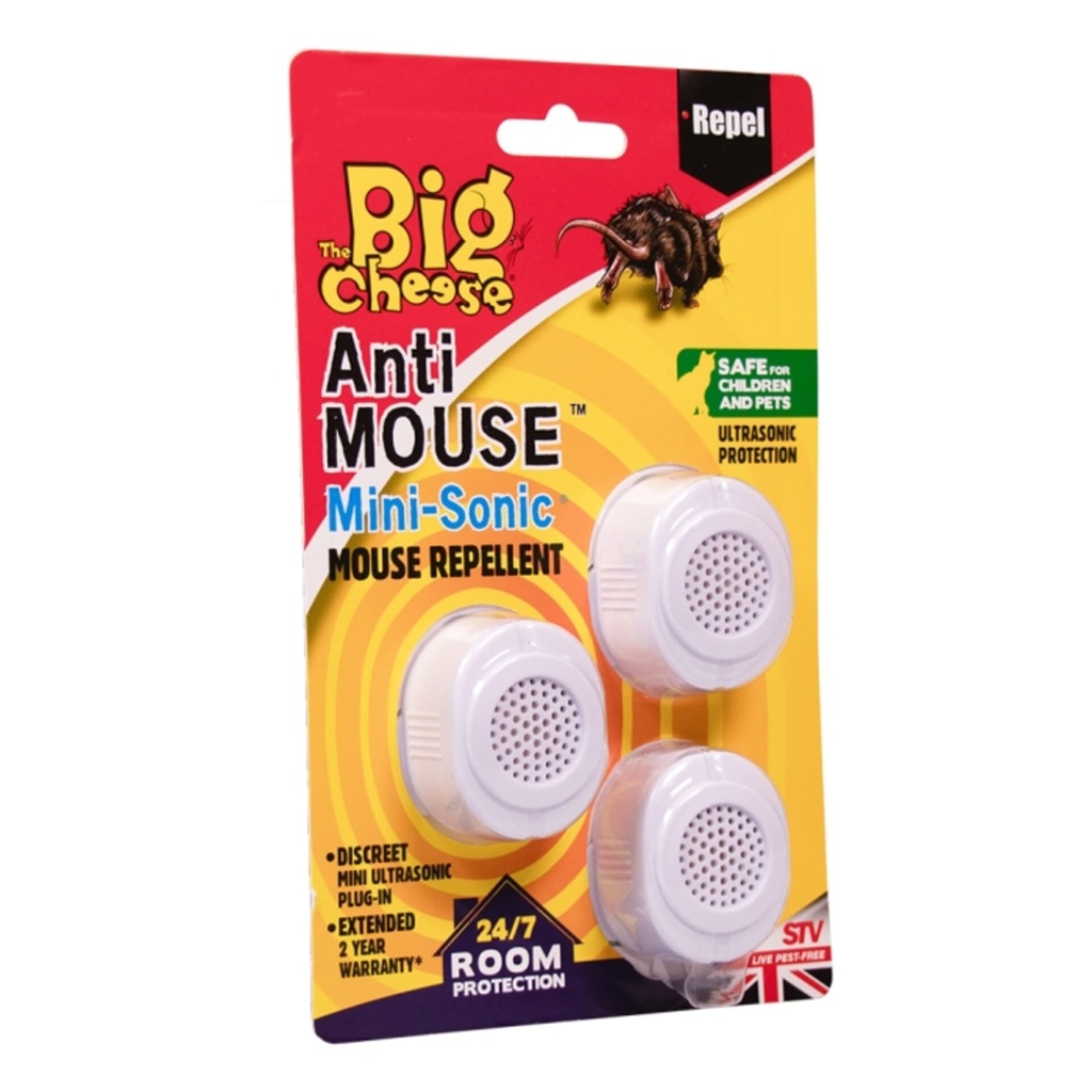 [STV828] STV  Mini-Sonic Mouse Repellent - 3-Pack Image 