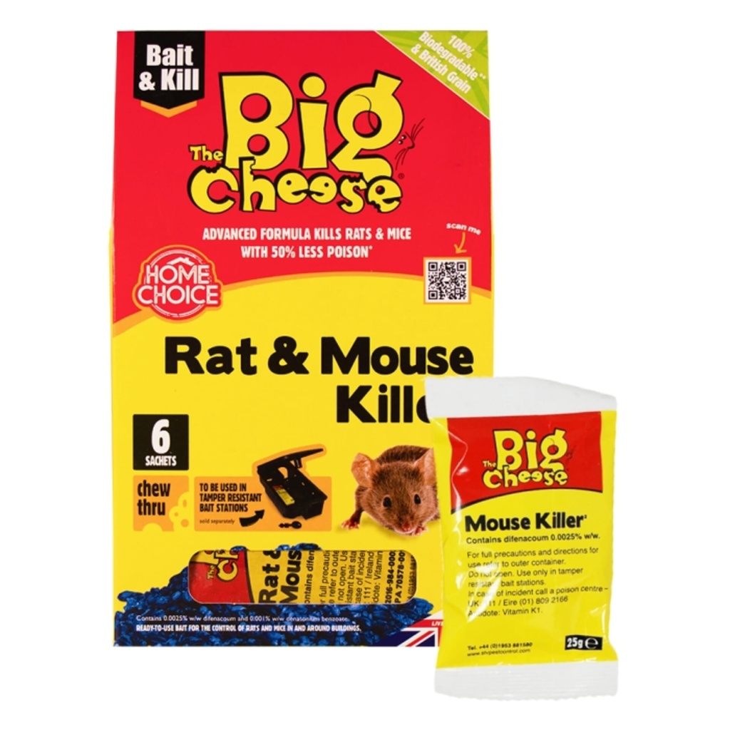 [STV244] STV  Rat & Mouse Killer Grain Bait Sachet - 25g x 6 Image 