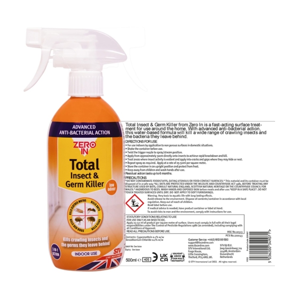 [ZER907] STV Total Insect & Germ Killer - 500ml RTU Image 