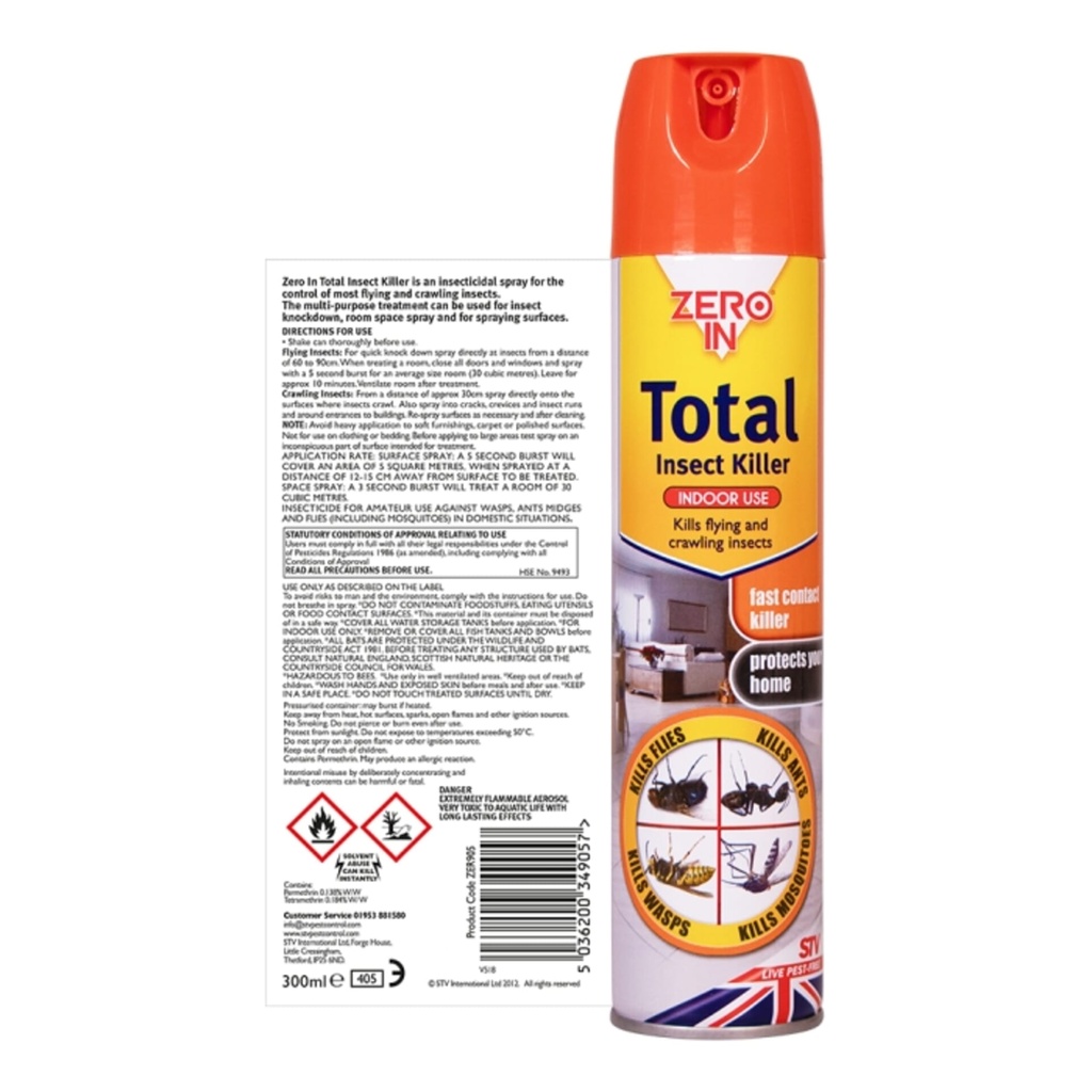 [ZER905] STV Total Insect Killer - 300ml Aerosol Image 