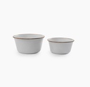 [CKW-397] BareBones - Enamel Mixing Bowl Set of 2 Eggshell Image 