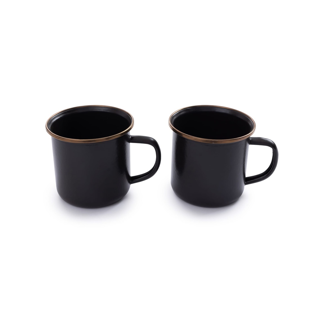 [CKW-343] BareBones - Enamel Mug Charcoal - set of 2 Image 