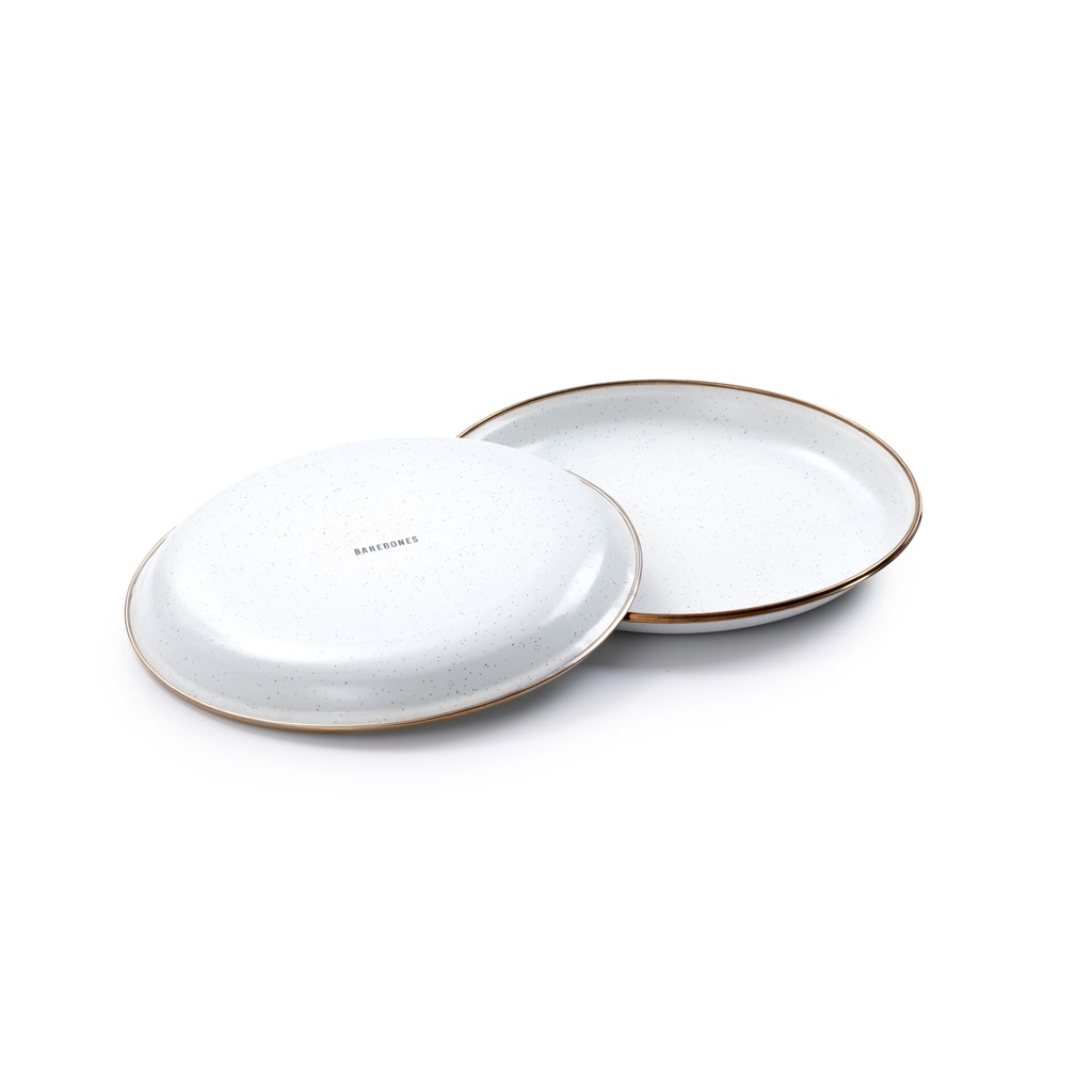 [CKW-392] BareBones - Enamel Salad Plate Eggshell - set of 2 Image 