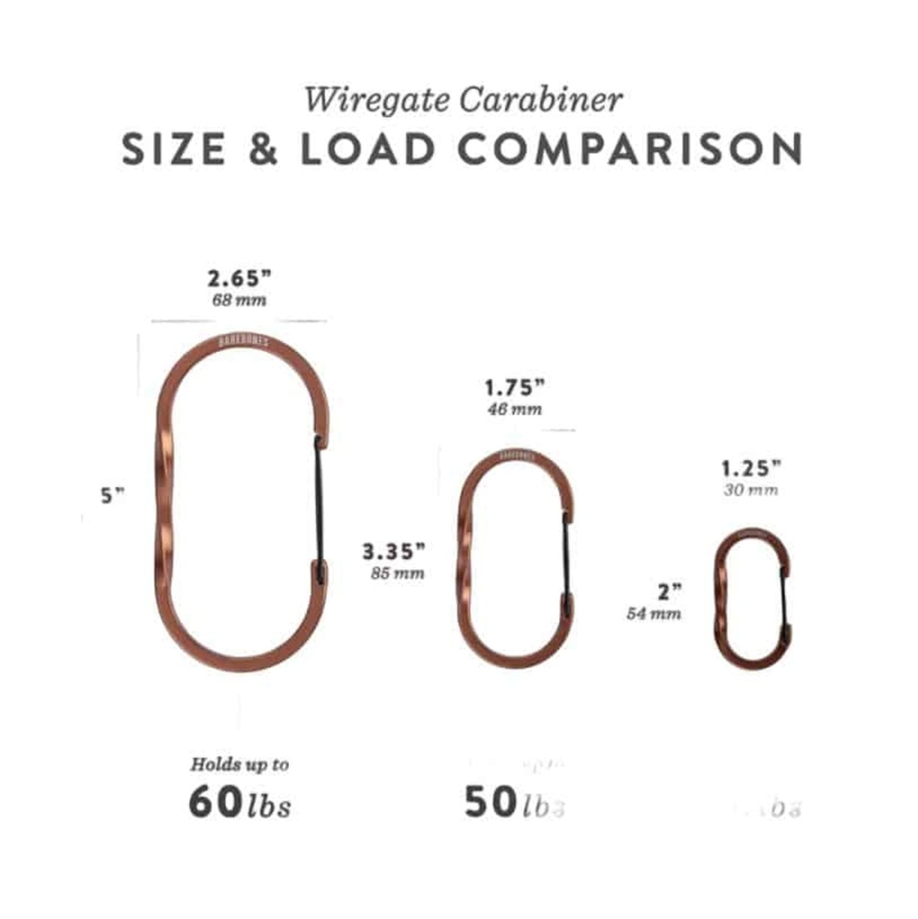 [STC-623] BareBones - Wiregate Carabiner Small 3pc - Copper Image 