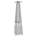 PureHeat Pyramid Style Gas Patio Heater In Stainless Steel with wheels