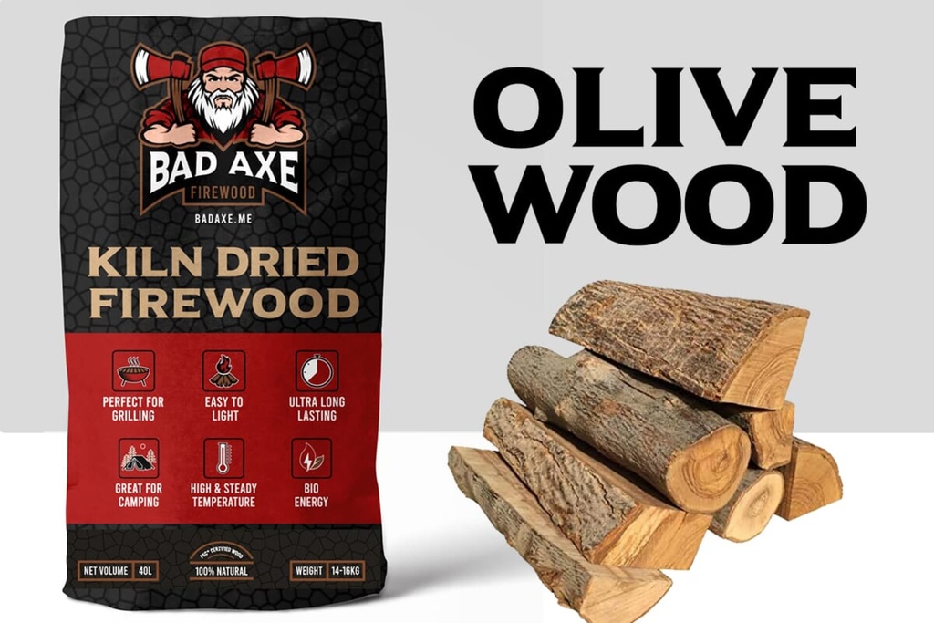 Bad Axe Firewood - Olive 40L Sack Approx 15kg