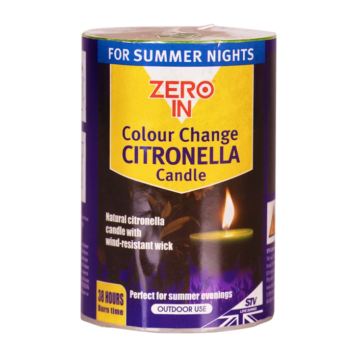 STV  Citronella Colour-Change Pillar Candle