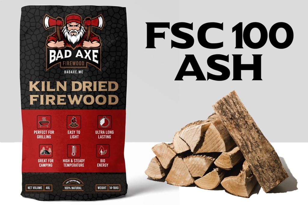 Bad Axe Firewood - Ash 40L Sack Approx 15kg