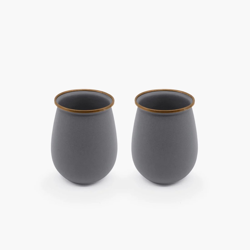 BareBones - Enamel Tumbler Gray - set of 2