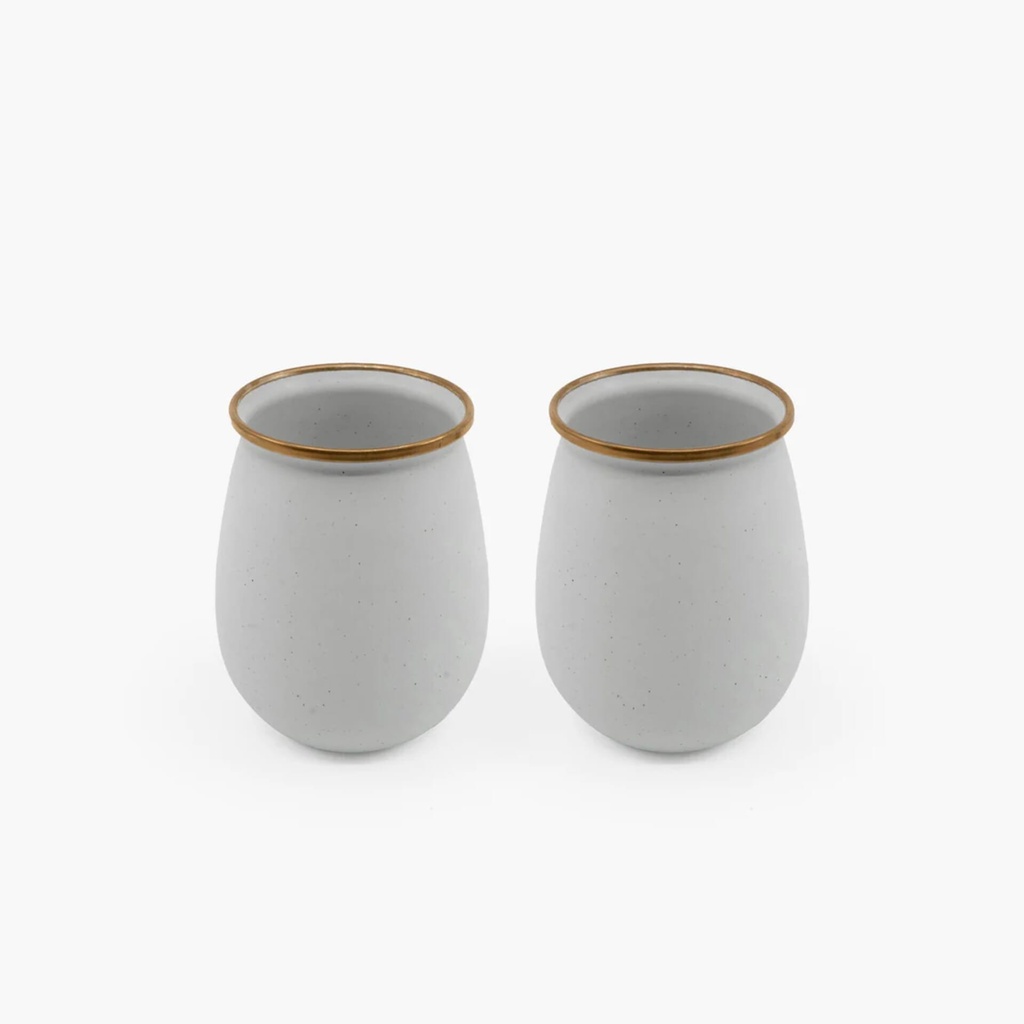 BareBones - Enamel Tumbler Eggshell - set of 2