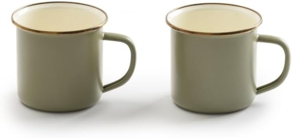 BareBones - Enamel 2-Tone Mug Set - Olive Drab