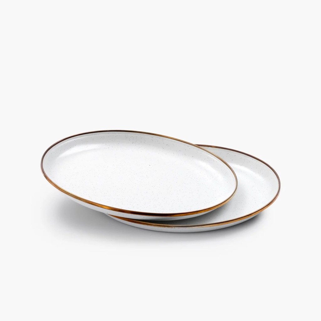 BareBones - Enamel Plate Eggshell - set of 2