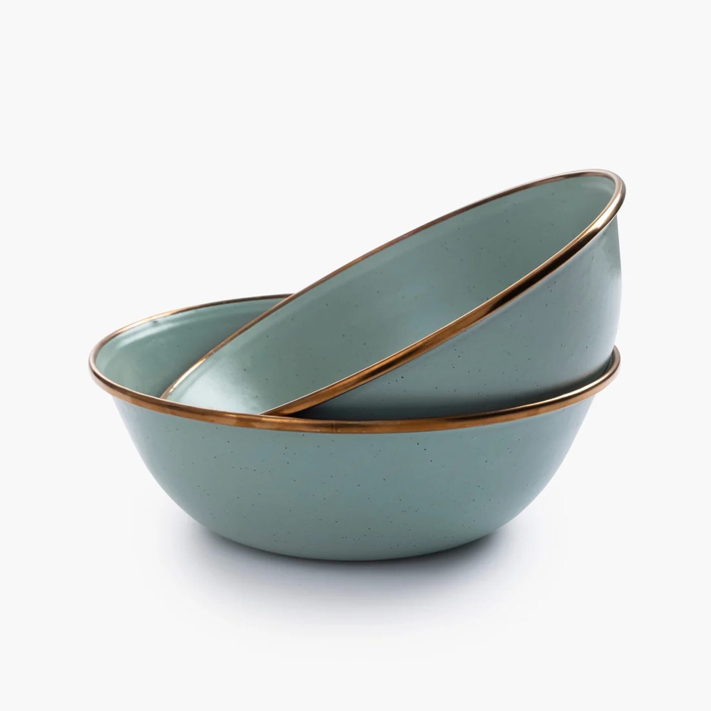 BareBones - Enamel Bowl Green - set of 2