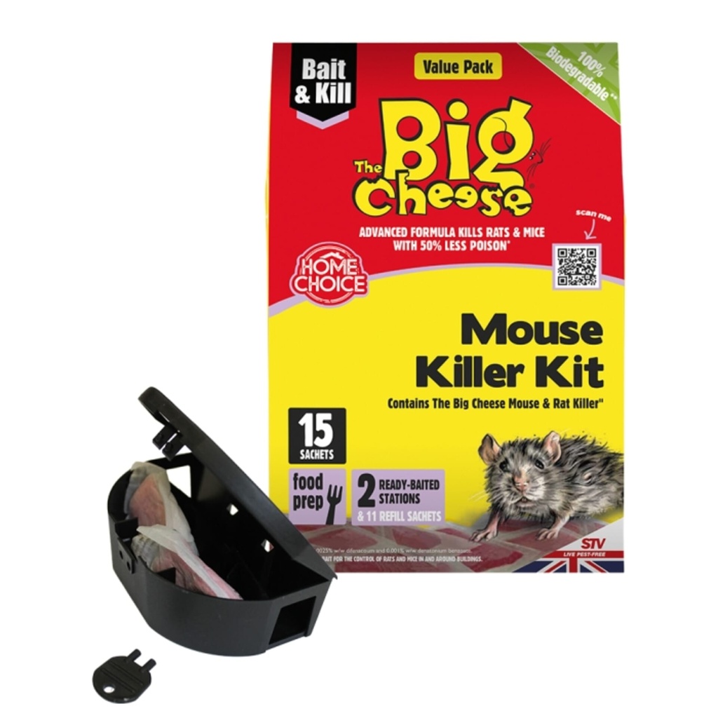 STV  Mouse Killer Kit - 10g Pasta Sachet x 15 + 2 Stations