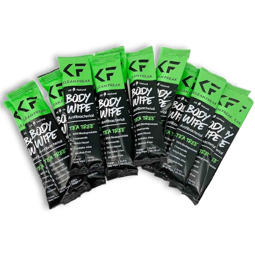 Klean Freak - Body Wipes - Dozen Pack - Tea Tree