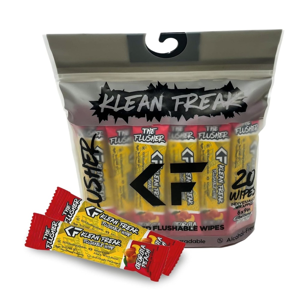 Klean Freak - The Flusher wipes -  20 Pack -Georgia Peach