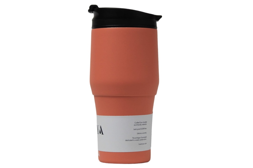 Moya "High Tide" 380ml Travel Coffee Mug Black/Coral