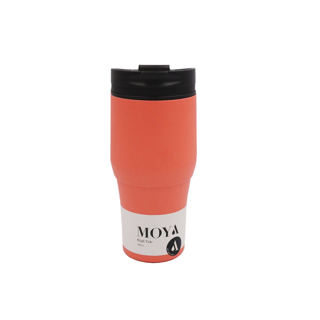 Moya "High Tide" 380ml Travel Coffee Mug Black/Coral