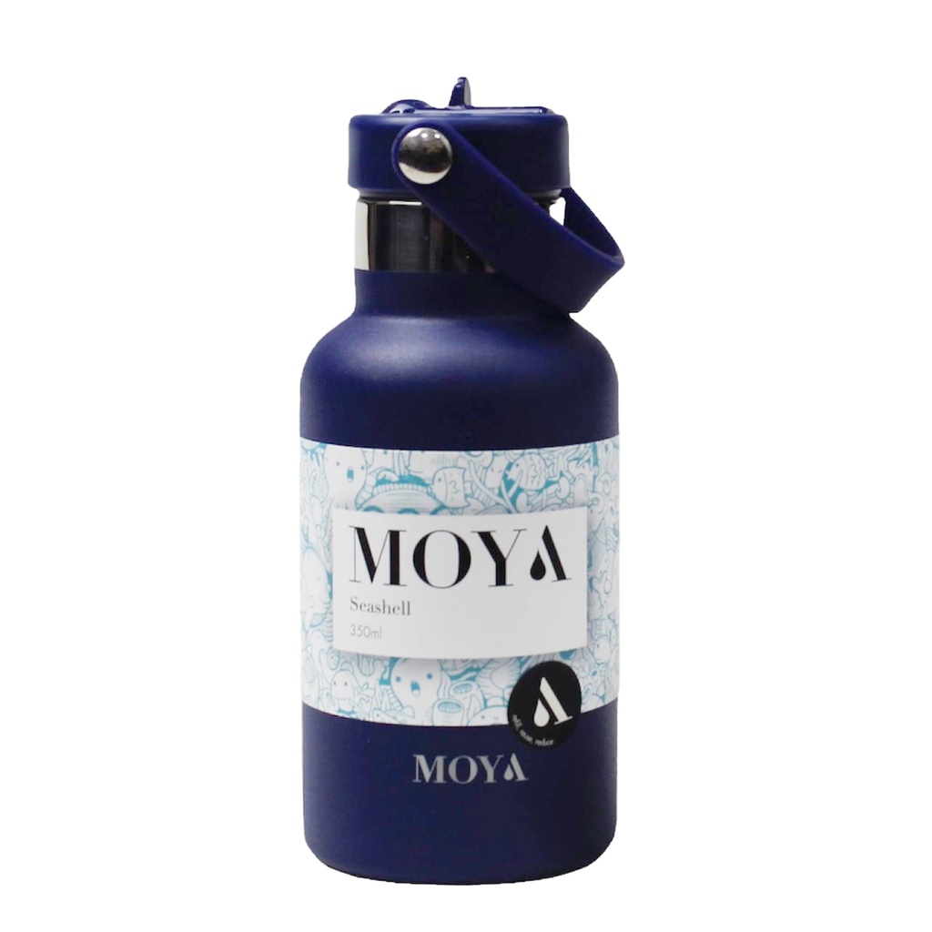 Moya "Seashell" 350ml Insulated Sustainable Water Bottle Navy