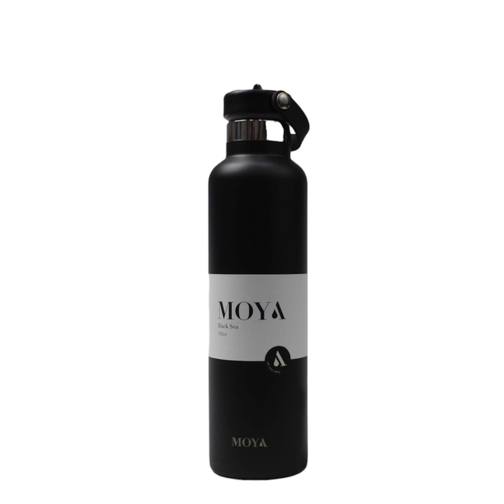 Moya "Black Sea"  700ml Insulated Sustainable Water Bottle Black