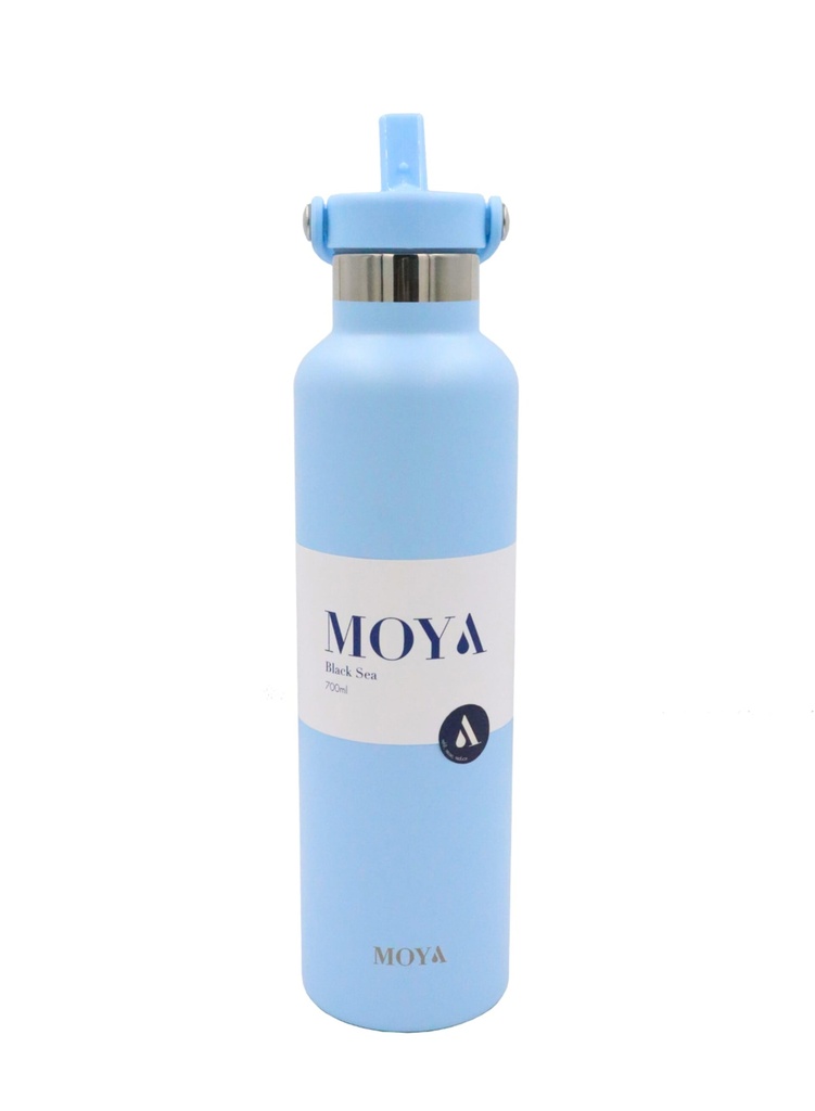 Moya "Black Sea"  700ml Insulated Sustainable Water Bottle Powder Blue