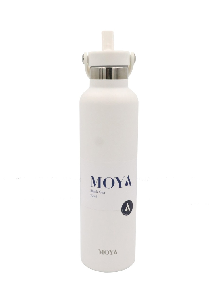 Moya "Black Sea"  700ml Insulated Sustainable Water Bottle White