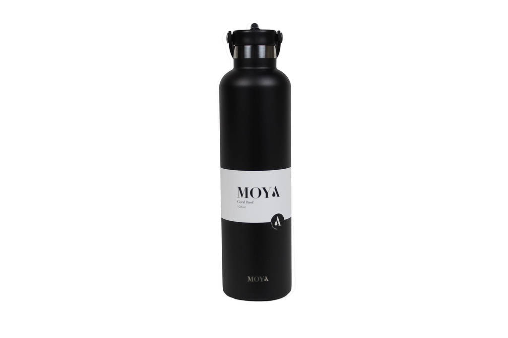 Moya "Coral Reef" 1L Insulated Sustainable Water Bottle Black