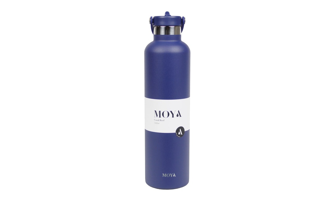 Moya "Coral Reef" 1L Insulated Sustainable Water Bottle Navy