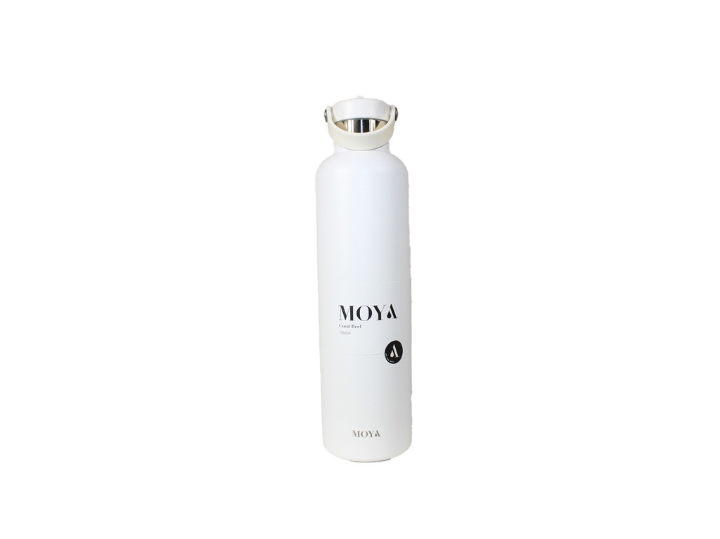 Moya "Coral Reef" 1L Insulated Sustainable Water Bottle White