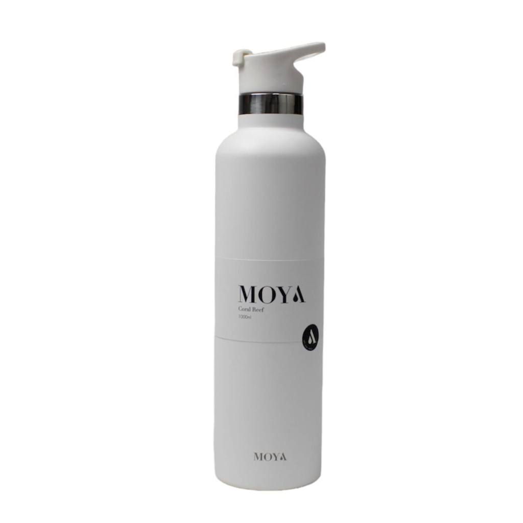 Moya "Coral Reef" 1L Insulated Sustainable Water Bottle White