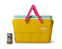 IGLOO-Retro Jade 25 Qt Lunch Picnic Basket Cooler - Yellow,White,Mint,Pink 