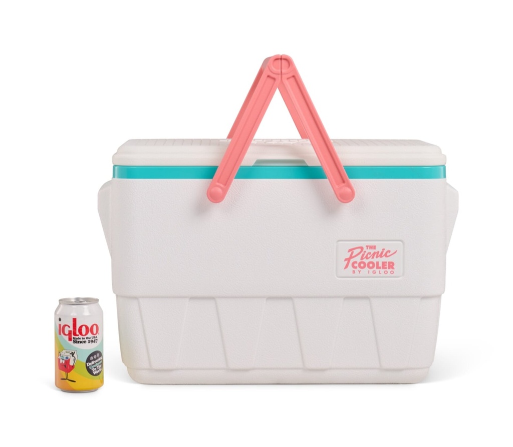 IGLOO-Retro Jade 25 Qt Lunch Picnic Basket Cooler - White 