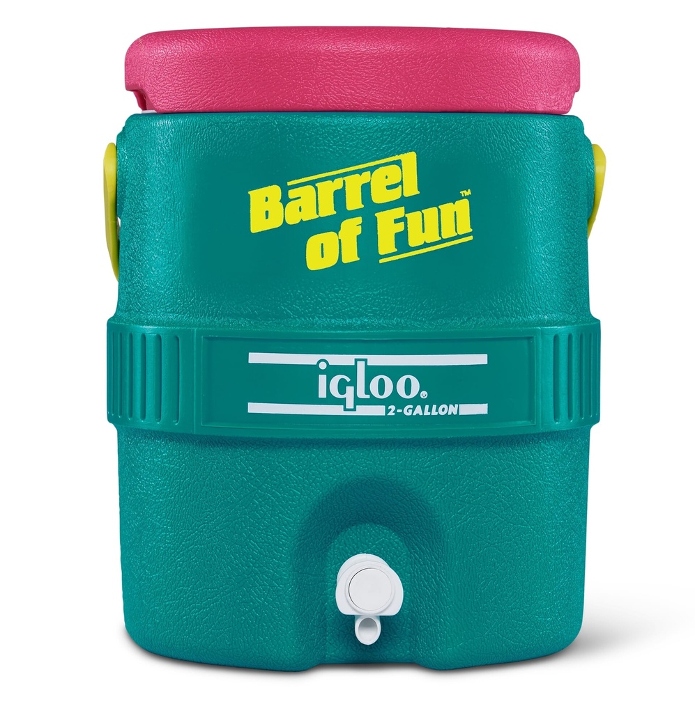 00042250-Igloo-Retro Barrel of Fun 2 Gallon Water Jug - Jade 