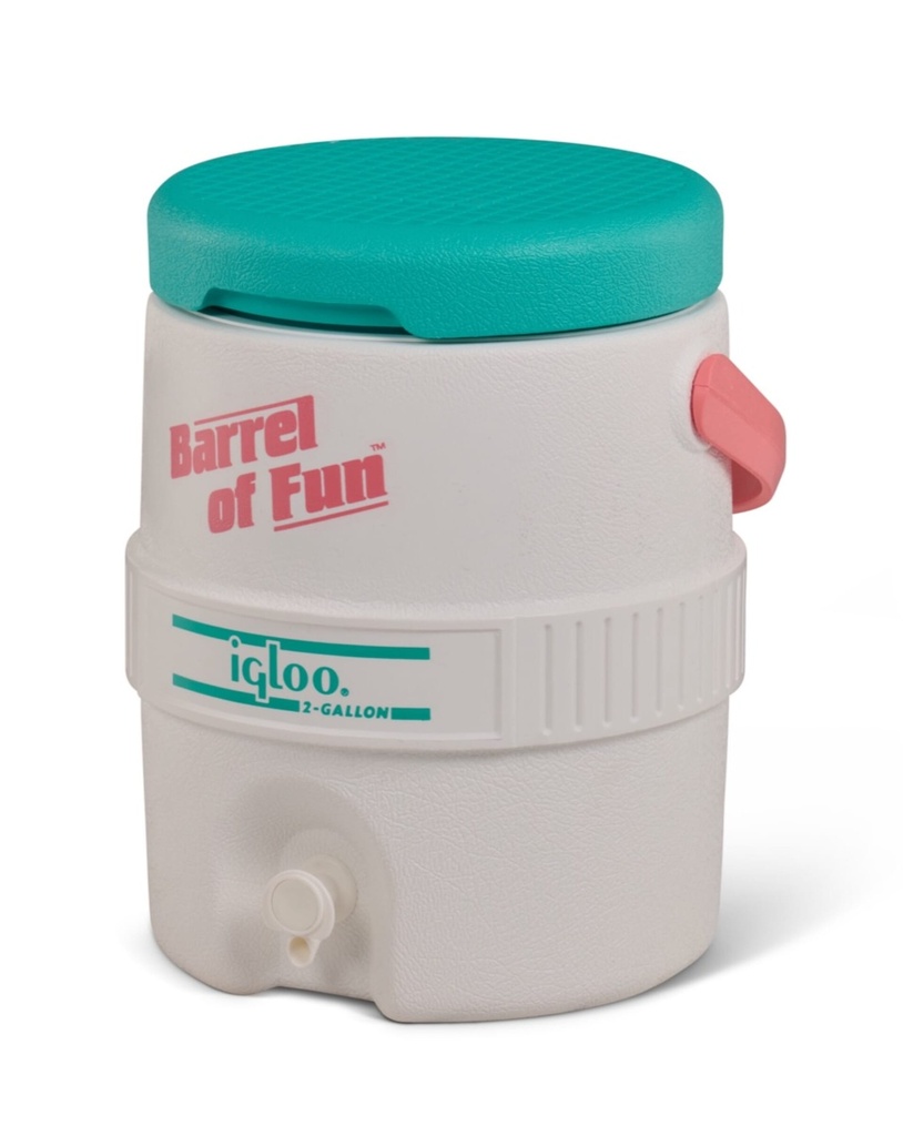 IGLOO-Retro Barrel of Fun 2 Gallon Water Jug - White 