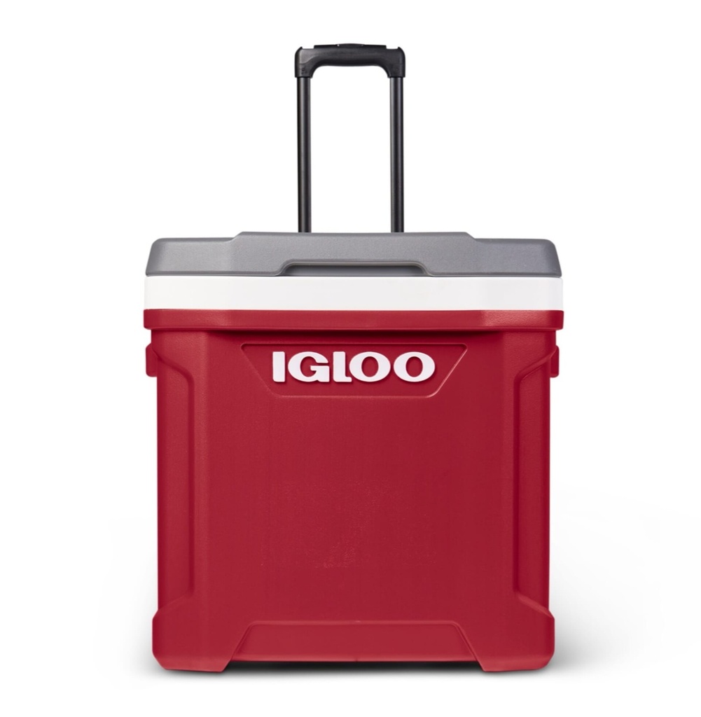 00034666-Igloo-Latitude 60 Roller Cooler - Industrial Red /Meteorite