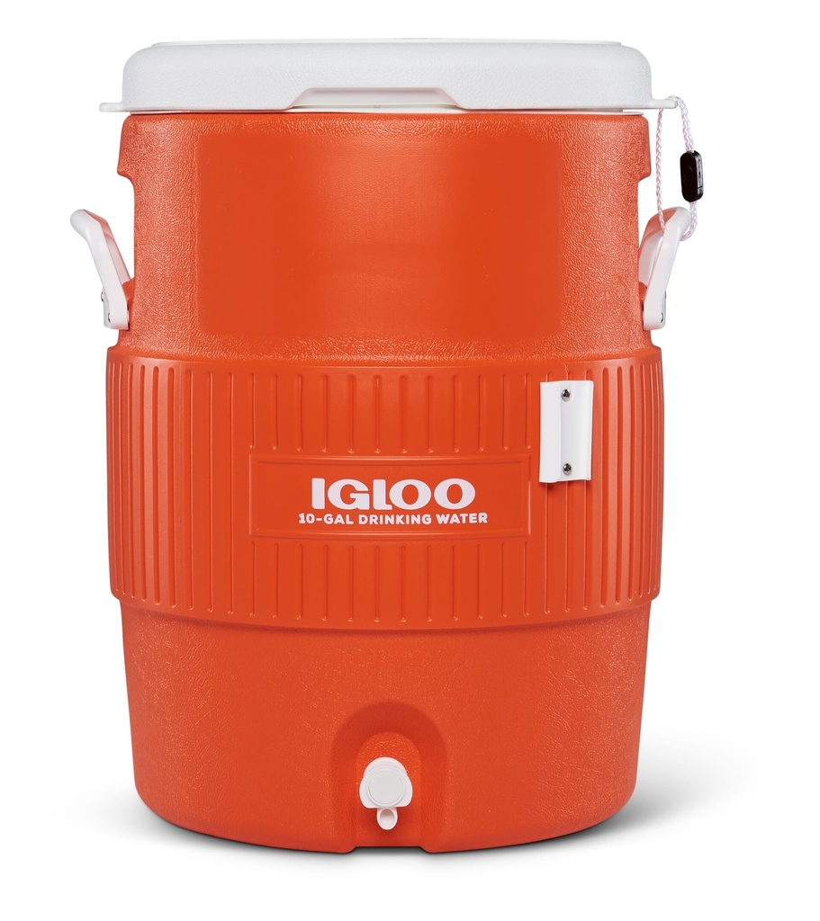 IGLOO-10 Gallon Seat Top With Cup Dispenser - Orange 