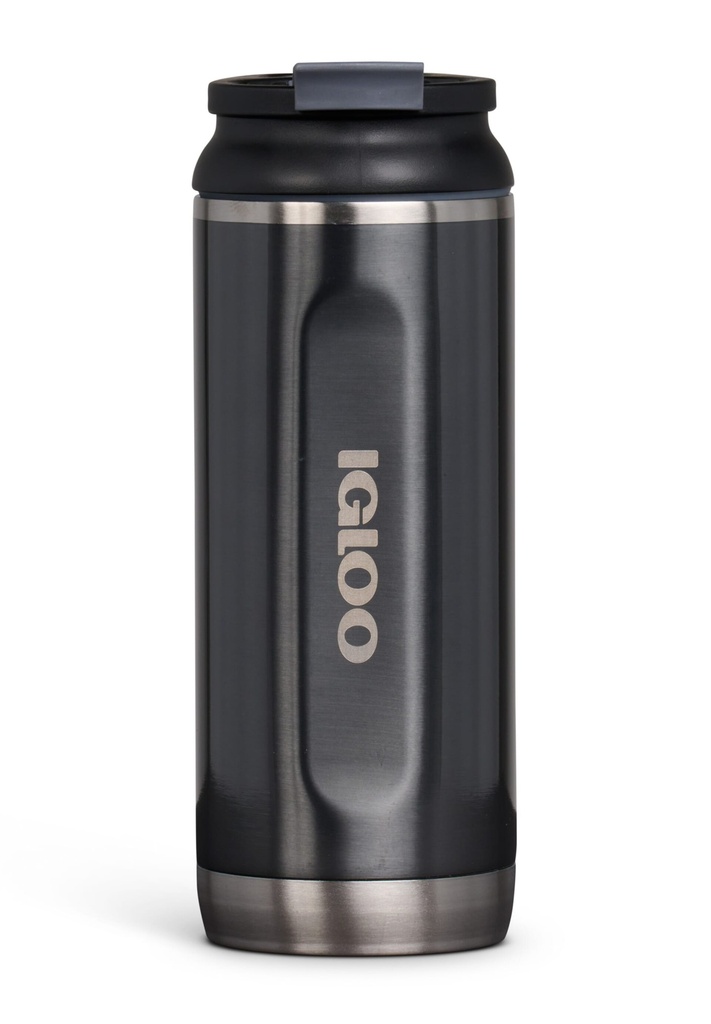 00071068-Igloo-16 Oz Stainless Steel Flip ‘n’ Sip Tumbler - Carbonite 