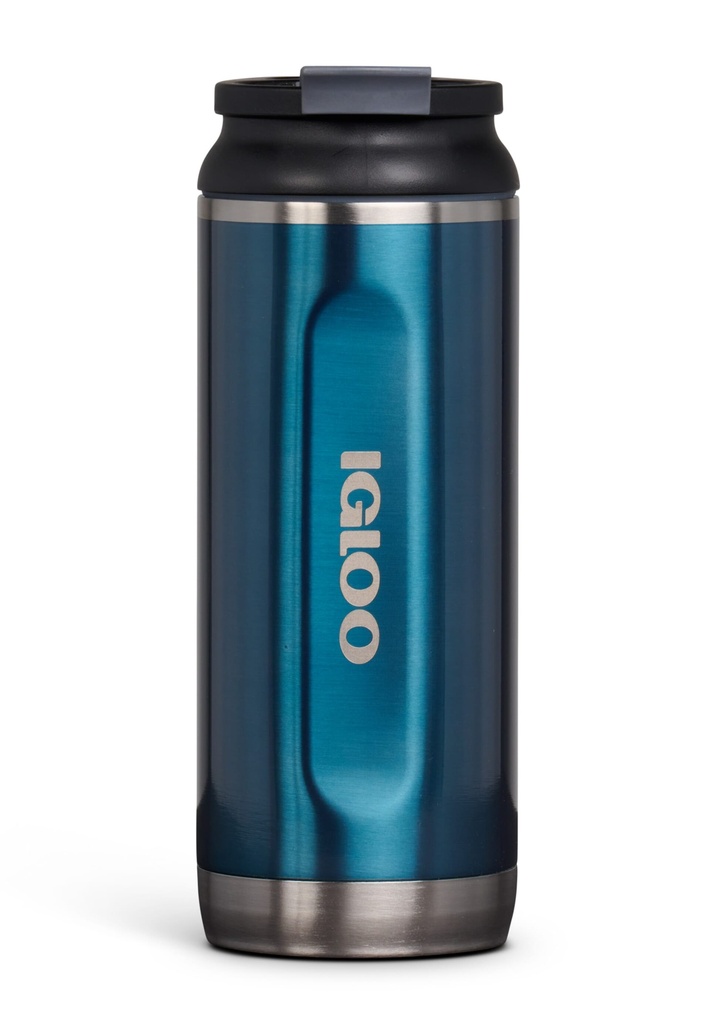 00071069-Igloo-16 Oz Stainless Steel Flip ‘n’ Sip Tumbler - Modern Blue