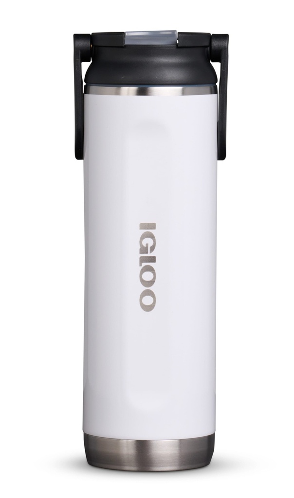 IGLOO-20 Oz Stainless Steel Sport Sipper Bottle - WHT.SSTL