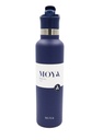 Moya "Black Sea"  700ml Insulated Sustainable Water Bottle Navy Spout Lid