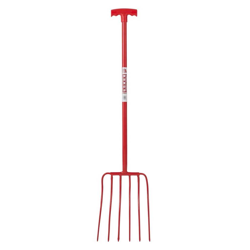 Red  Gorilla - 6 Prong Manure Fork - Red (T-Handle)