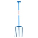 Red Gorilla - 6 Prong Manure Fork - Blue (T-Handle)