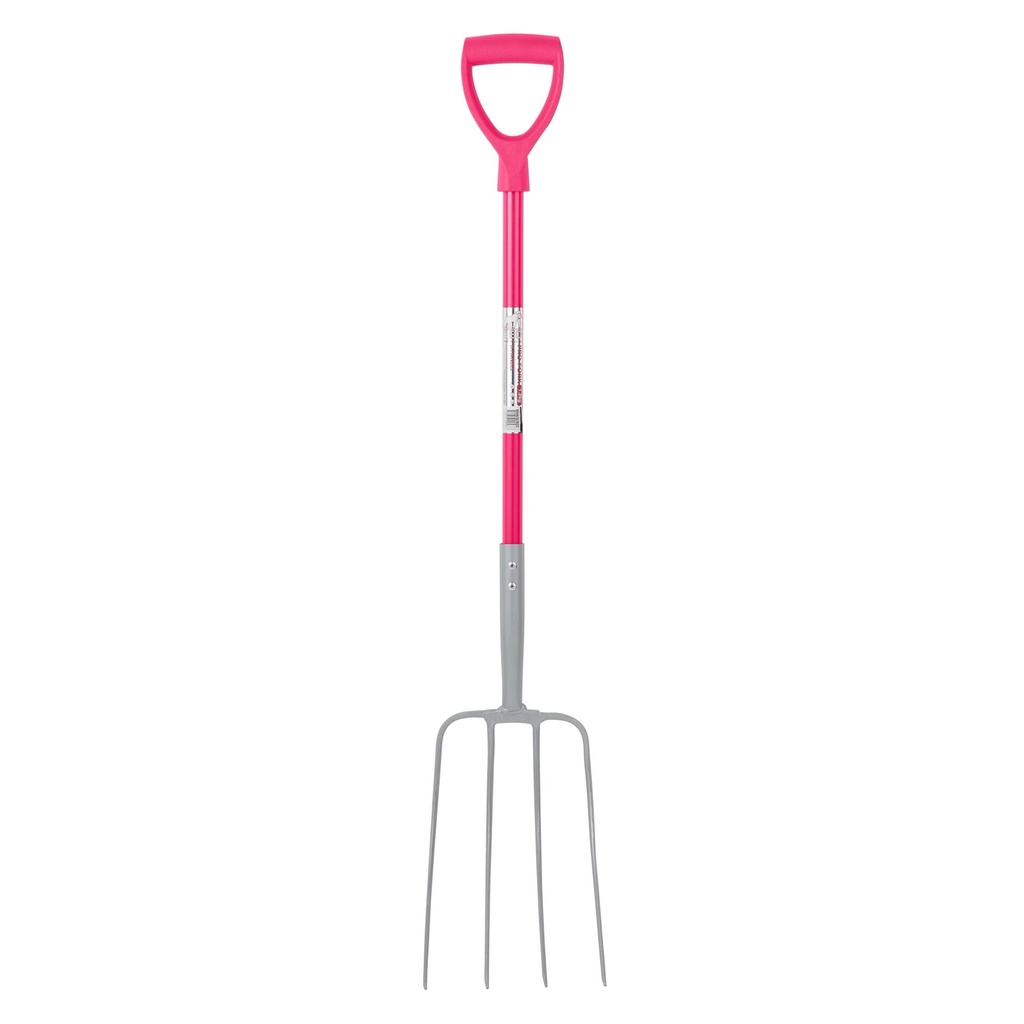 Red  Gorilla - 4 Prong Manure Fork D Handle - Pink (D Handle)