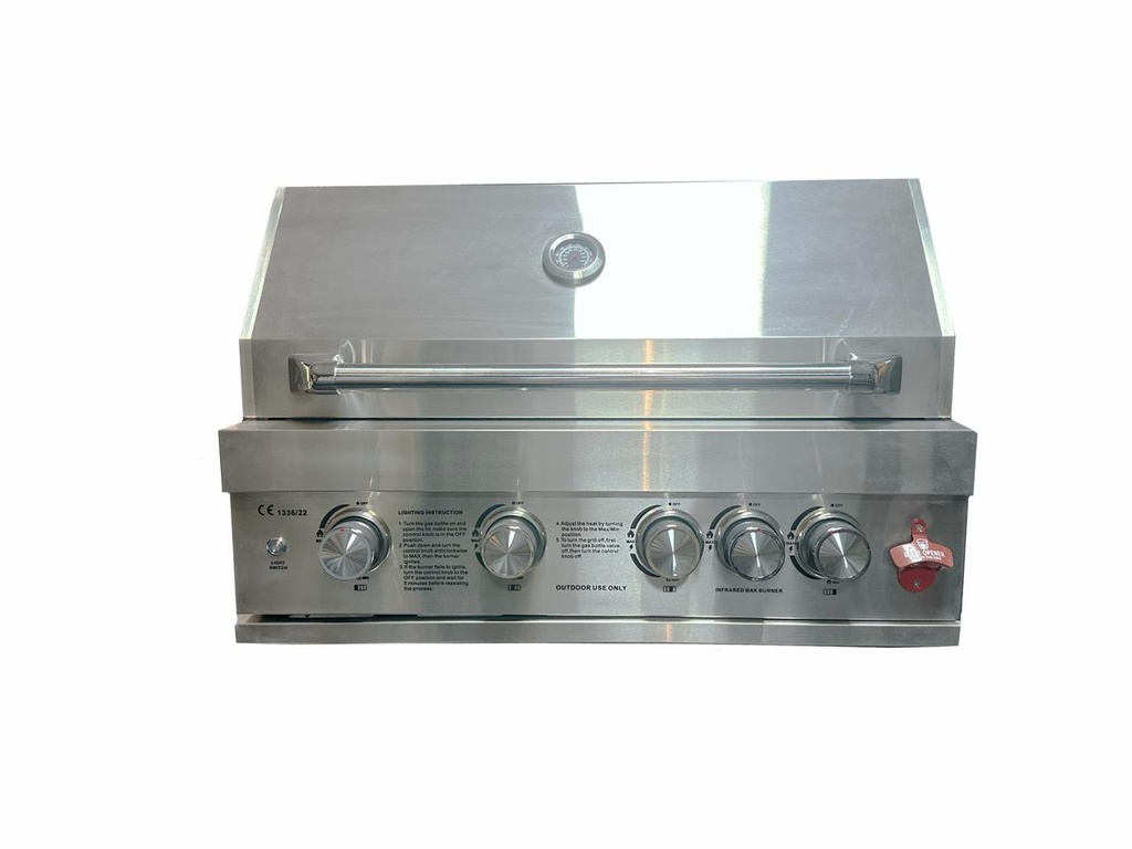 Fornizza 4 Burner Gas Grill With Infrared and Side Burner Stainless Steel