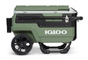 Igloo-70 Qt Premium Trailmate Wheeled Rolling Cooler - Vintage Green