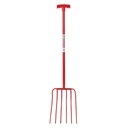 Red  Gorilla - 6 Prong Manure Fork - Red (T-Handle)