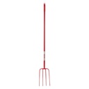 Red  Gorilla - 4 Prong Manure Fork Straight Handle - Red (48” Straight Handle)